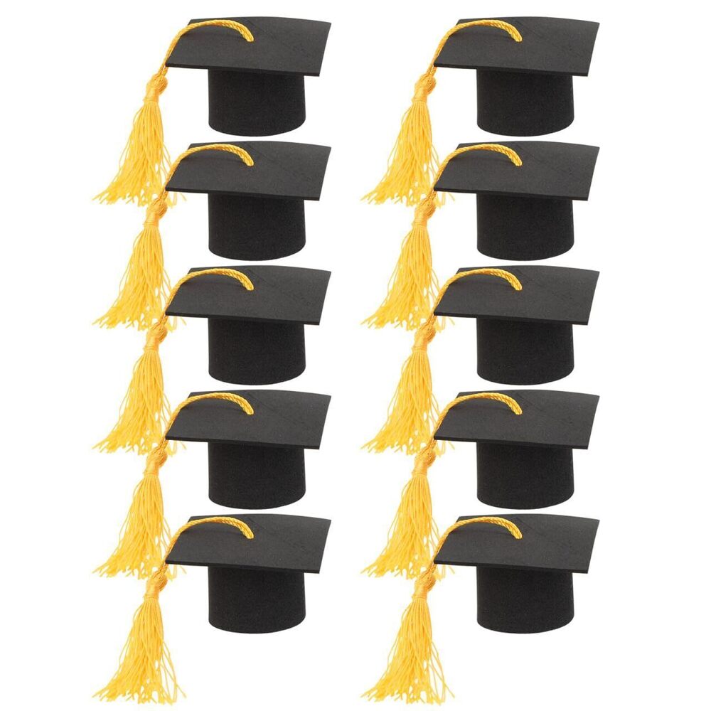 5317 10pcs Mini Graduation Cap with Tassel, Small Graduation Hats for Wine